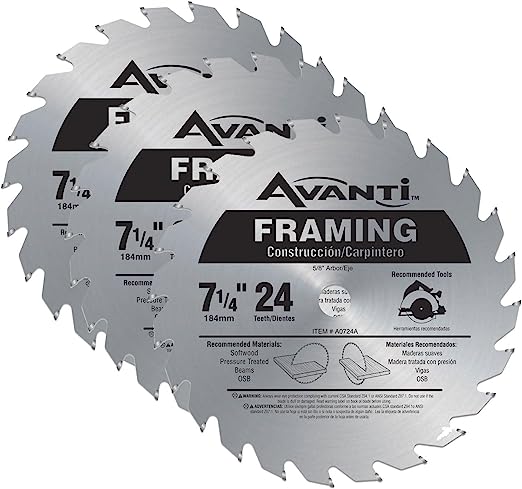 AVANTI PRO 7-1/4¨ CIRCULAR SAW 24T BLADE AVANTI PRO 7-1/4¨ CIRCULAR SAW 24T BLADE